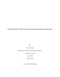a lowest-common-denominator approach to foreign policy?