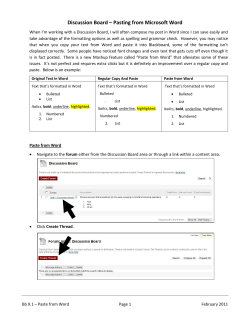 Discussion Board &ndash; Pasting from Microsoft Word