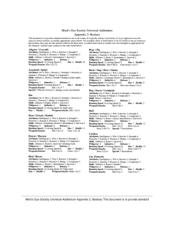 MES Universal Appendix 2: Bestiary