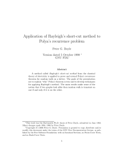 Application of Rayleigh`s short-cut method to Polya`s recurrence