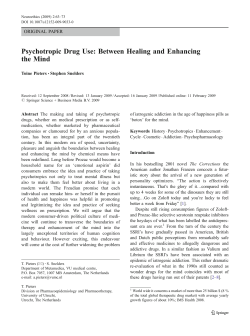 Psychotropic Drug Use: Between Healing and Enhancing the Mind