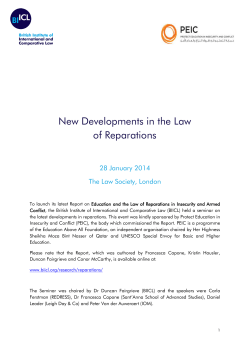 New Developments in the Law of Reparations