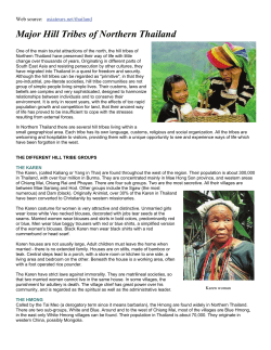 Major Hill Tribes of Northern Thailand