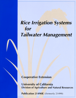 Rice Irrigation Systems for Tailwater Management