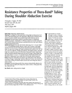Resistance Properties of Thera-Band&reg; Tubing During