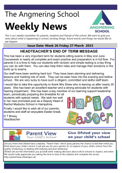 Weekly News - The Angmering School