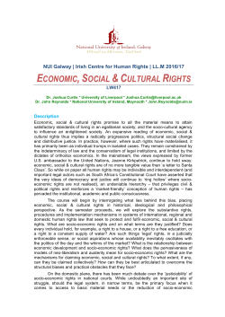 Economic, Social and Cultural Rights Course Outline