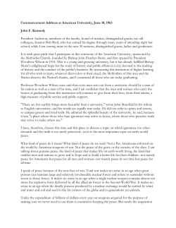 Commencement Address at American University, June