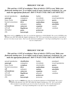 biology vocab list - Spring Branch ISD