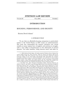 Housing, Personhood, and Dignity