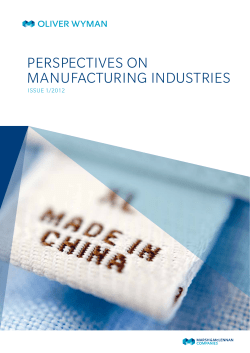 PERSPECTIVES ON MANUFACTURING INdUSTRIES