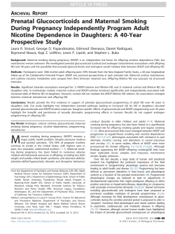 Prenatal Glucocorticoids and Maternal Smoking During Pregnancy