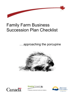 Family Farm Business Succession Plan Checklist