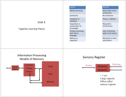 Sensory Register - Missouri State University