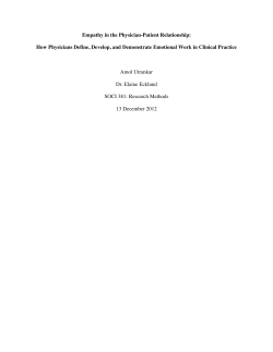 Empathy in the Physician-Patient Relationship