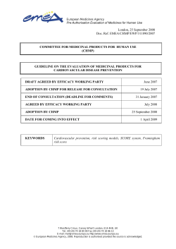 Guideline on Cardiovascular Disease Prevention - EMA