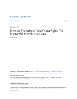 Interstate Marketing of Indian Water Rights: The Impact of the