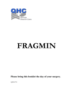 fragmin - Quinte Health Care