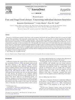 Fast and frugal food choices: Uncovering individual decision heuristics