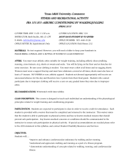 FRA 101.001-AEROBIC CONDITIONING BY WALKING/JOGGING