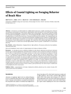 Effects of Coastal Lighting on Foraging Behavior of Beach Mice