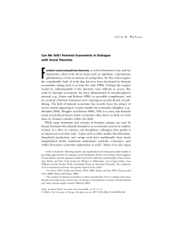 Can We Talk? Feminist Economists in Dialogue