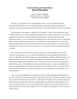 Moral Pluralism - Wheaton College