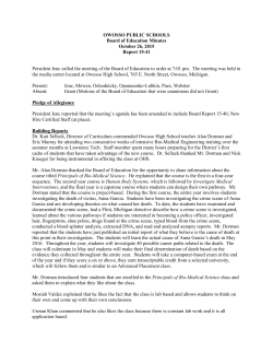 OWOSSO PUBLIC SCHOOLS Board of Education Minutes October