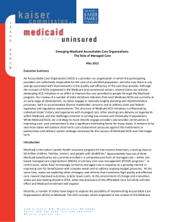 Emerging Medicaid Accountable Care Organizations