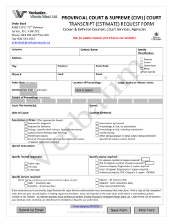 Online Order Form - Verbatim Words West Ltd