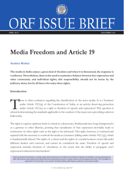 Media Freedom and Article 19