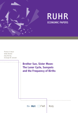 Brother Sun, Sister Moon: The Lunar Cycle, Sunspots and the