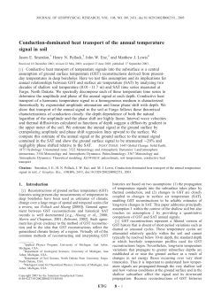 Conductiondominated heat transport of the annual temperature