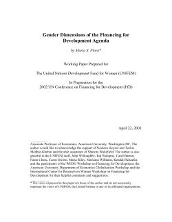 Gender Dimensions of the FfD Agenda