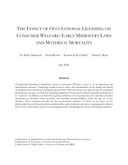 the effect of occupational licensing on consumer welfare