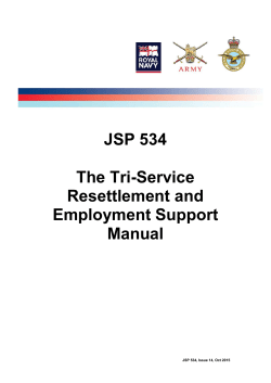 Contents of the Tri-Service Resettlement and Employment Support