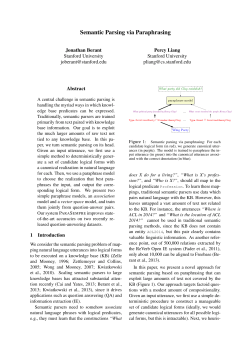 Semantic Parsing via Paraphrasing