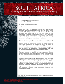 1. Country summary a. Government: Constitutional democracy b