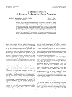 The Mating Sociometer: A Regulatory Mechanism for Mating