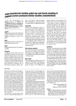 I f jjijrtransdermal nicotine patch use and hourly smoking in pregnant