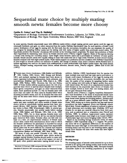 Sequential mate choice by multiply mating smooth newts: females