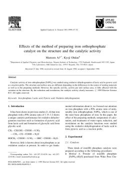 Effects of the method of preparing iron orthophosphate catalyst on