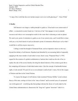 Kant`s Utopian - Philosophy Project