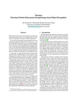 Meerkat: Detecting Website Defacements through Image