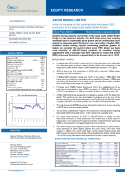 RCR Research report December 2014