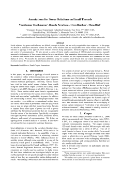 Annotations for Power Relations on Email Threads