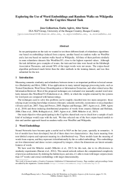 Exploring the use of word embeddings and random walks on