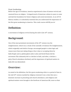 Definition: Background: Overview