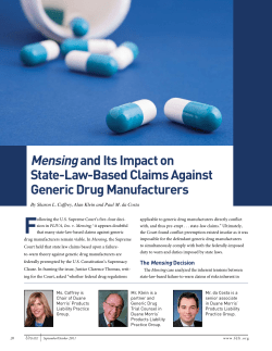 Mensing and Its Impact on State-Law-Based