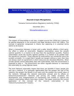 Review of the Application of the Concept of Network Externalities in